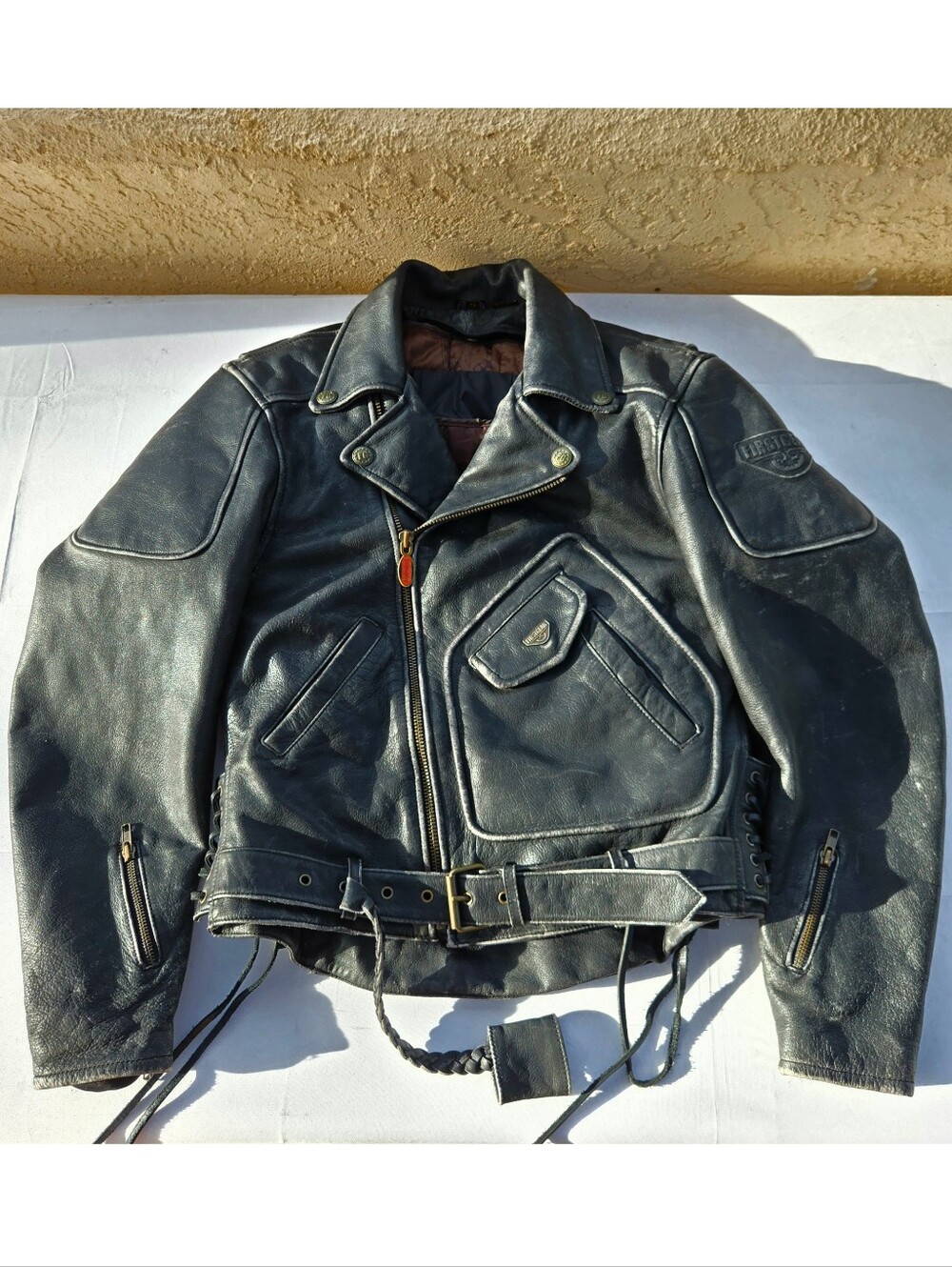 First Gear Vintage Motorcycle Jacket With Liner Hein Gericke Black